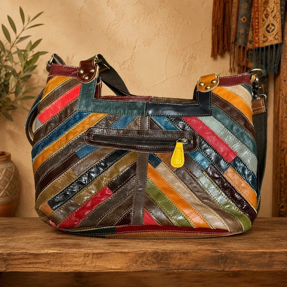Amerileather rainbow patchwork